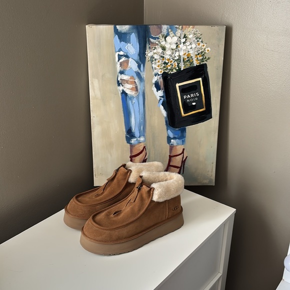 Sheepskin Wool Collar Zipper Platform Mini Ankle Boots - Picture 10 of 13